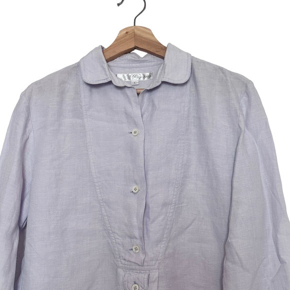 Claridge + King linen Lavender Scalloped Edges Lagenlook Romantic tunic Large - Picture 5 of 12